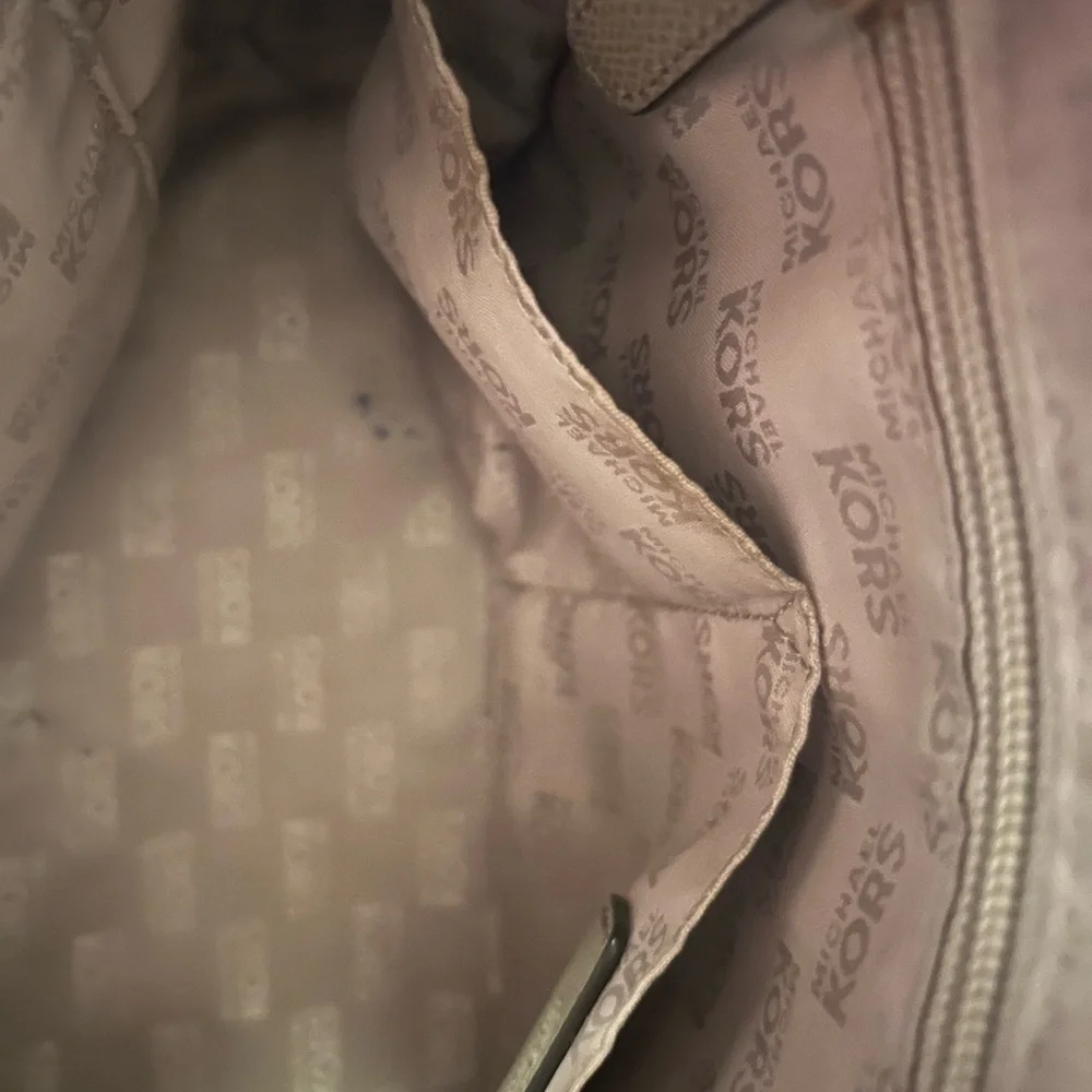 Michael Kors Tan Satchel with Structured Design